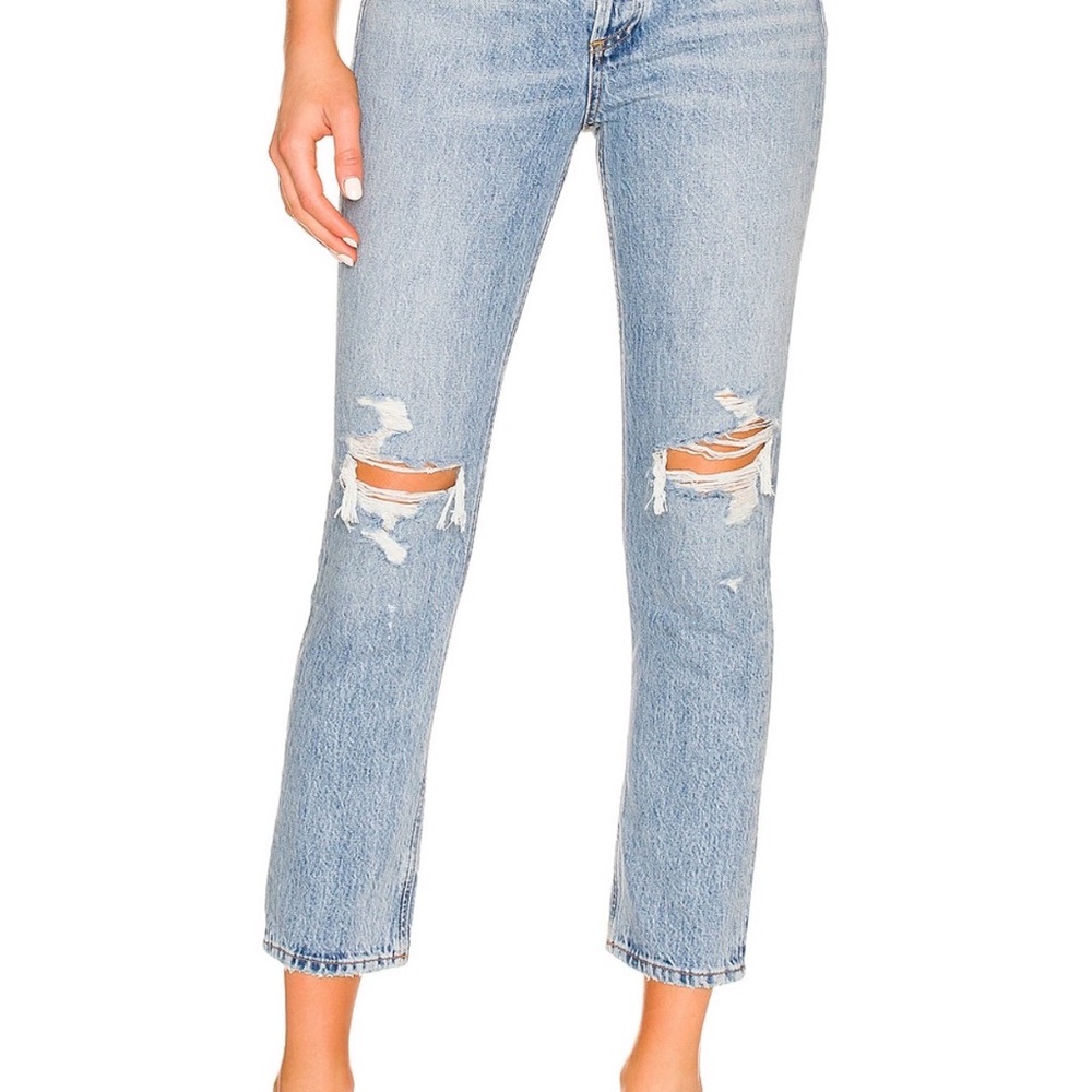 Agolde Riley High Waist Straight Leg Cropped Jeans